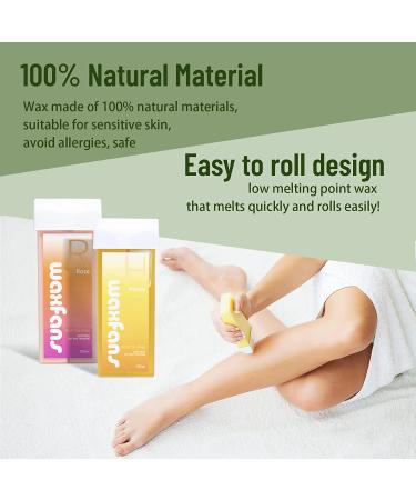 Roll On Wax Kit for Hair Removal | Waxing Roller Warmer for Sensitive Skin | Soft Wax Heater for Women and Men (Pink) - Buy Online on SooperMarket.com