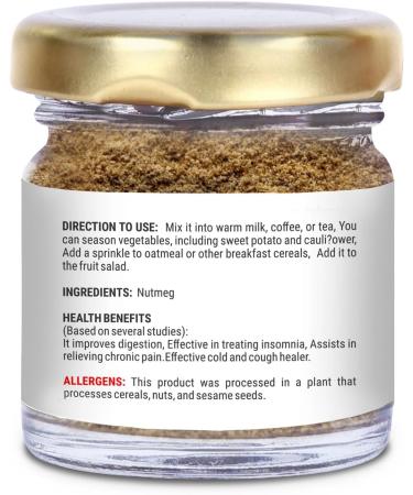 Dawn Lee Nutmeg Powder- Ground Jaiphal - Zero added Colours Fillers Additives & Preservatives- Farm Fresh Natural & Fresh- Gluten Free - 20 Gram - Buy Online on SooperMarket.com