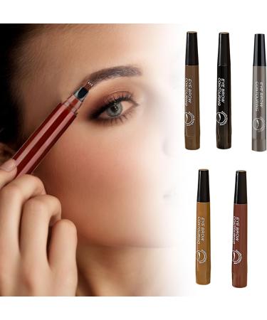 Eyebrow Pen Eye Brow Pencils for Women with 4-Fork-Tip Create Natural Hair-Like Brows Microblading Eyebrow Pen (Black) - Buy Online on SooperMarket.com