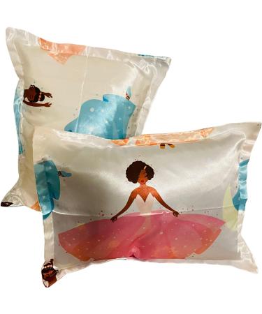 Satin Toddler Pillowcase Set - 13 x 18 inches Ballerina Theme - Retains Hair Moisture - Pack of 2 - Buy Online on SooperMarket.com