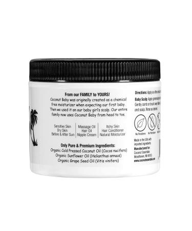 Organic Coconut Baby Oil for Hair & Skin - All Natural, Moisturizing, Gentle Massage Oil - Infused with Sunflower & Grape Seed Oils - 2 fl oz - Buy Online on SooperMarket.com