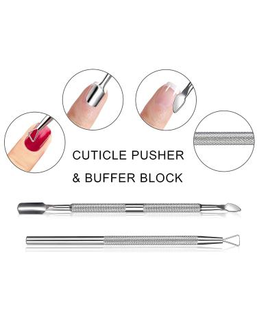 Siquk Gel Nail Polish Remover Kit - 20 Nail Clips, 2 Nail Files, 2 Cuticle Pushers, 600 Cotton Pads, Nail Brush, Grinding Block, Toe Separator - Pink - Buy Online on SooperMarket.com