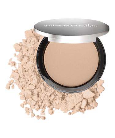 Mirabella Pure Press Powder Foundation  HD Coverage - Shade Light - Triple-Milled Mineral Pressed Powder Makeup with Natural Ingredients - Anti-Aging  Moisturizing & Antioxidant  All Skin Types - Talc-Free Light (II)