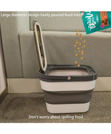 Kesoin Pet Food Storage Container - Airtight Foldable Bin with Scoop - 13L Capacity (Grey) - Buy Online on SooperMarket.com