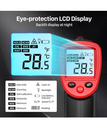Buy Eventk IR-Laser Infrared Thermometer | Contactless -50 C to 550 C | Digital Temperature Gun for Non-Medical Use - Buy Online on SooperMarket.com