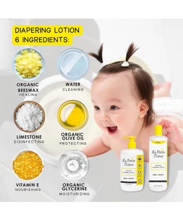 La Petite Creme French Diapering Gift Set - Organic Lotion, Balm & Cotton Pads - Newborn Essentials - Buy Online on SooperMarket.com