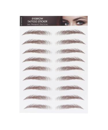 ANKROYU 10 Types Professional Eyebrow Stickers Eyebrow Brown Natural Look Transfer Stickers for Women(5#)