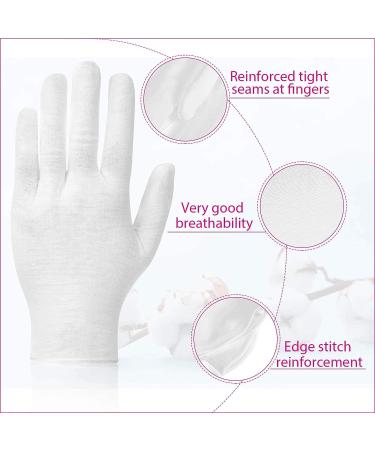 Paxcoo 20 Pairs White Cotton Gloves for Dry Hands, Eczema, Cosmetic Moisturizing - Medium Size - Buy Online on SooperMarket.com