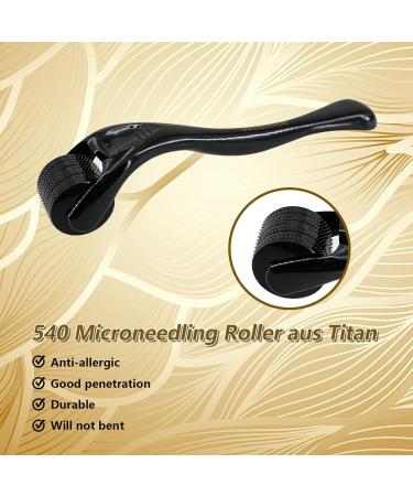 Derma Roller Beard Roller 540 Titanium Micro Needle for Beard Growth & Skin Care - Travel Case Included - Buy Online on SooperMarket.com