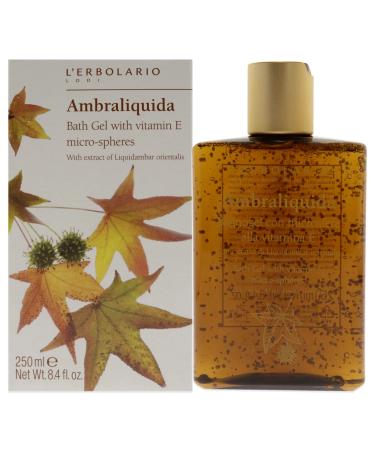 L'Erbolario - Ambraliquida - Bath Gel - Infused with Vitamin E Micro-Spheres - Toning and Protective Skin Support - Amber Creamy Fragrance 8.4 oz
