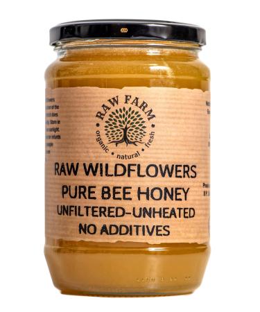 900 g Pure Raw Wildflowers Honey - Unfiltered Unheated Unpasteurized Straight from RAW FARM own bee hives.