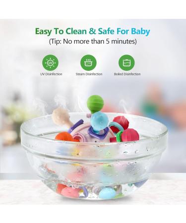 MyDova Silicone Baby Bite Toys | BPA-Free Gripping Ball Rattles for 0-9 Months | Perfect Baby Gift in Pink - Buy Online on SooperMarket.com