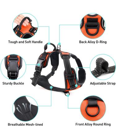 Joytale Large Dog Harness - Reflective Soft Padded Adjustable & Breathable with Control Handle - Ideal for Large Dogs Orange (1 Pack) - Buy Online on SooperMarket.com