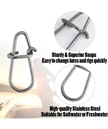 Dr.Fish 50 Pack Stainless Steel Crankbait Snaps - Quick Change Fishing Clips - Bass Fishing Lure Snaps - 50 Pack - Buy Online on SooperMarket.com