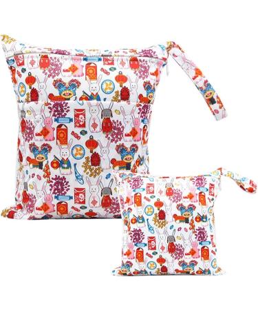 Egurs Diaper Bag Wetbag Set - Large & Medium New Year's Bunny | Perfect for On-the-Go Parents - Buy Online on SooperMarket.com