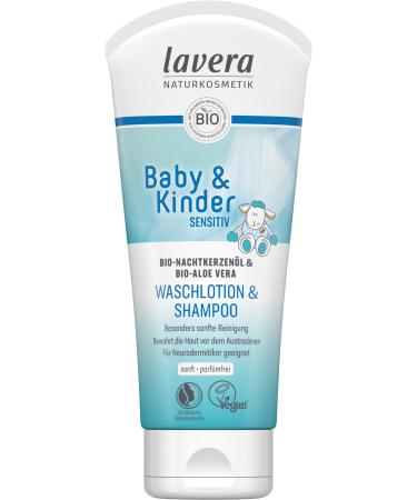 Lavera Baby Sensitive Waschlotion & Shampoo - For babies with organic aloe vera - particularly gentle cleaning - skin -friendly - certified natural cosmetics - vegan - 200ml