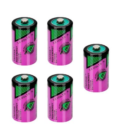 5 Pack TL-5902 Battery 1200mAh 3.6V for Tadiran TL-5902 Battery Replacement for ER14250 SL-350TL-5902/S TL-2150/S