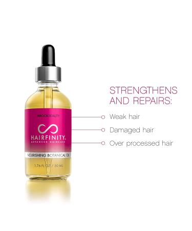 Hairfinity Botanical Hair Oil for Dry Damaged Hair - Jojoba, Olive, Sweet Almond Oils - Growth Treatment - Silicone & Sulfate Free - 1.76 oz - Buy Online on SooperMarket.com