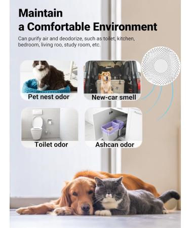 Mknzome Cat Litter Deodorizer - Intelligent Odor Eliminator 99% Deodorization Air Purifier for Cat Toilets & Small Surfaces - Buy Online on SooperMarket.com