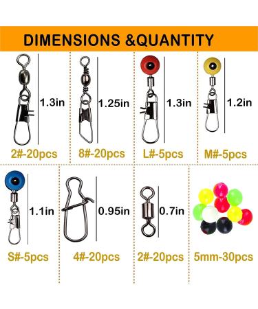 160 STK Fishing Vertebrae Snaps - Ball Bearing Barrel Snaps & 3-Way Triple Swivel Clips for Saltwater & Freshwater Fishing - Buy Online on SooperMarket.com