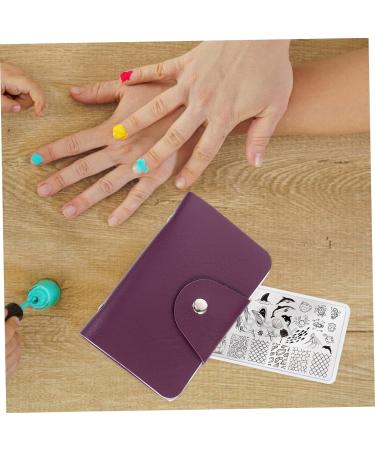 Mikinona 2pcs Nail Art Card Holder Stamping Nail Forms Sticker Organizer Rectangular Nail Art Plate Nail Stencil Bag Nail Art Stand Nail Steel Plate Package Nail Decals Purple Christmas Purple 14.5X9.5X1.8CM - Buy Online on SooperMarket.com