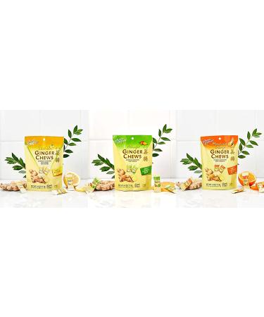 Prince of Peace Ginger Chews Variety Pack - Lemon, Mango, Mandarin Orange Flavors | 4oz | 100% Natural, Non-GMO, Vegan, Gluten-Free - Buy Online on SooperMarket.com