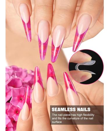 EBANKU 120 PCS Clear Dual Nail Forms Coffin Nail Mold Tips for Acrylic Stiletto Extensions - Nail Art Salon Tools - Buy Online on SooperMarket.com