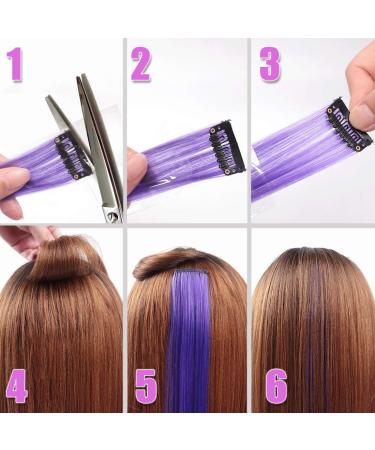 48 Pcs Colorful 21 Inch Straight Clip in Hair Extensions - Rainbow Multi-color Synthetic Long Hairpiece for Women, Girls, and Kids - 24 Colors, Perfect for Parties and Highlights - Buy Online on SooperMarket.com