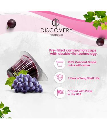 DISCOVERY PRODUCTS Pre-Filled Communion Cups with Wafer & Juice - Pack of 250 - Buy Online on SooperMarket.com