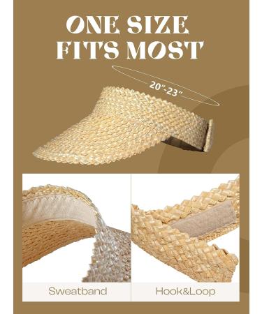 Women's Handmade Ivory Straw Sun Hat, Beach Hat, and Visor Collection - Buy Online on SooperMarket.com