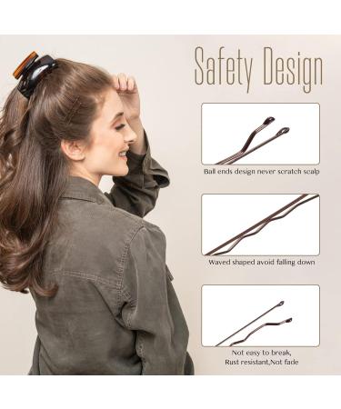 150 Wave Shape Hairpins - Brown Metal Bobby Pins Set for Kids & Girls | Stylish Hair Accessories for Salons - Buy Online on SooperMarket.com