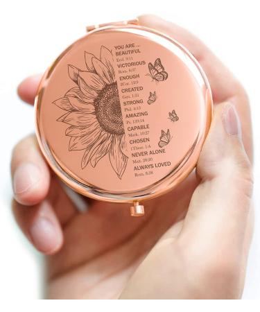 GAOLZIUY Rose Gold Inspirational Compact Mirror for Women - Christian & Appreciation Gifts - Buy Online on SooperMarket.com