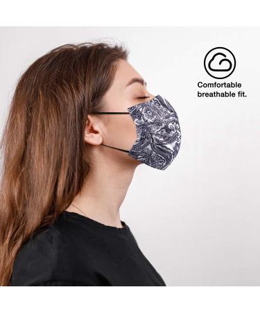 NU R Disposable Face Mask 3Ply Mask with Filter Layer and Elastic Earloop Retail 50pcs/box PAISLEY 50PCS - Buy Online on SooperMarket.com