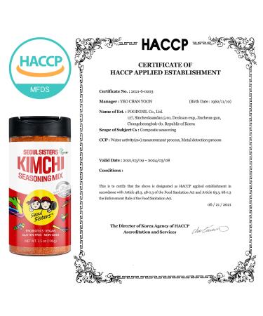 SEOUL SISTERS Korean Kimchi Powder Seasoning Mix - Spicy 3.5 oz (100g) | Probiotic Barbecue Rub for Meat & Vegetables - Buy Online on SooperMarket.com