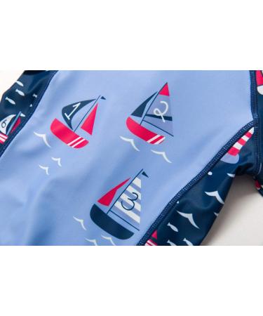 BONVERANO Baby Boys Swimsuit | Toddler Bathing Suit 2-3 Years | UPF 50+ Sun Protection | Long Sleeve One Piece Swimwear - Buy Online on SooperMarket.com