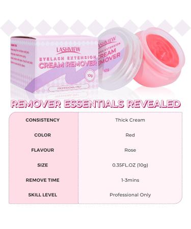 LASHVIEW Eyelash Extension Remover Cream - Rose Flavor 10g | Gentle Lash Remover for Extensions | Fast Shipping Worldwide - Buy Online on SooperMarket.com