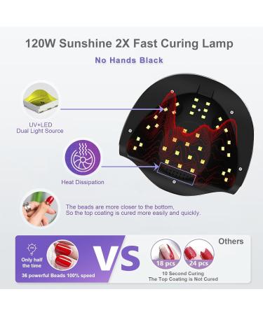 UV LED Nail Lamp 120W - Fast Curing Gel Light with Auto Sensor & 4 Timer LCD Display for Professional Nail Care at Home - Buy Online on SooperMarket.com