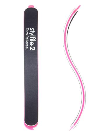StylFile Curved Nail File with 240/400 Grit for Manicures - Professional 3-in-1 Emery Boards for Nails with Cuticle Pusher Under-Nail Skimmer - Premium Nail Products and Nail Essentials for Women 1 Count (Pack of 1) - Buy Online on SooperMarket.com