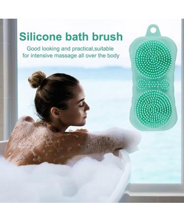 Soft Silicone Body Scrubber Shower Brush - Double-Sided Massage Bath Brush for All Skin Types - Buy Online on SooperMarket.com