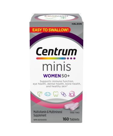 Centrum Women 50 Plus Multivitamins/Minerals Supplement for Women 50+ 160 Mini Tablets Unflavored 160 count (Pack of 1)