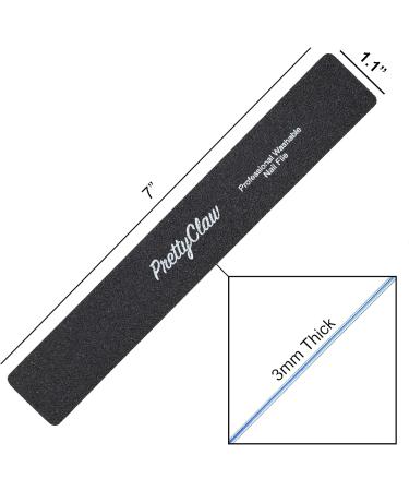 PrettyClaw | 10pc Professional Nail File 100/100 Grit Black Rectangle Acrylic Nail Files Plastic Center Double Sided Emery Board for Nails Washable 7 inch Nail File - Buy Online on SooperMarket.com