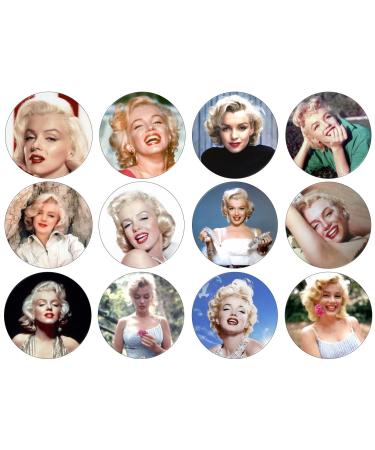 24 x Marilyn Monroe - Colour 4.4cm Disc Cupcake Toppers (NOT PRE Cut)