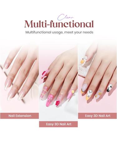 MIZHSE Nail Builder Gel Extension Clear Poly Nail Gel for Beginners 60g Non-Stick Hand Nail Extension Gel Nail Art Hard Gel 3D Modeling Salon UV Gel Home DIY Clean - Buy Online on SooperMarket.com