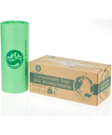 Greener Walker 1.6 Gallon Compostable Trash Bags - 120 Bags | ASTM D6400 BPI Biodegradable Food Waste Bags - Buy Online on SooperMarket.com