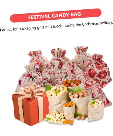 COOLHIYA 1 Set Candy Bag DIY Advent Calendar Bags Christmas Advent Calendar Bags Holiday Pouch Linen Beige - Buy Online on SooperMarket.com