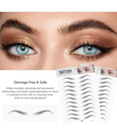 DKAF 3D Hair-Like Eyebrow Stickers - Waterproof & Natural Tattoo - 2 Pcs Brow Shaper Set - E16 - Buy Online on SooperMarket.com