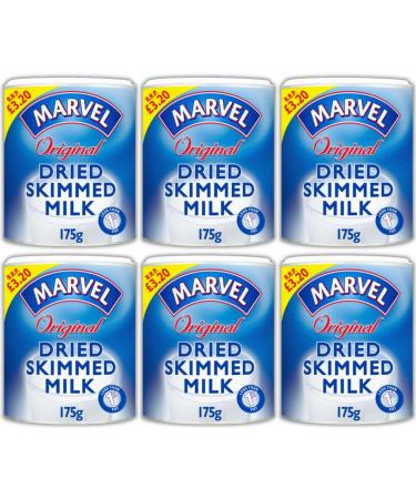 Marvel Dried skimmed milk powder Less than 1% Fat Healthy diet option (6x175g)