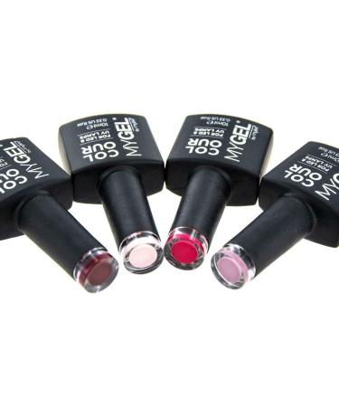 MyGel Nail Gel Polish Kit with UV Lamp - 4 Colours, Top & Base Coat, Mylee Prep + Wipe Remover - White Lamp Included - Buy Online on SooperMarket.com
