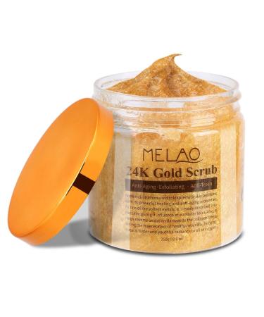 Facial Body Scrub 24K Gold Anti-Aging Scrubing Cream for Moisturizing Face Body Exfoliate Reduces Wrinkles and Repairs Sun Damage